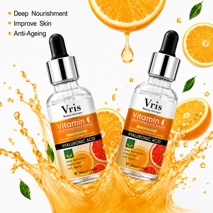 Vitamin C + Hyaluronic Acid Brightening Serum | Glow & Anti-Aging | 30ml