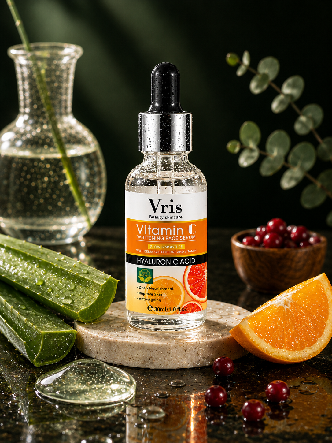 Vitamin C + Hyaluronic Acid Brightening Serum | Glow & Anti-Aging | 30ml